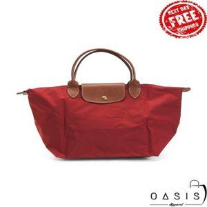 LONGCHAMP Le Pliage Original Nylon Tote With Leather Trim/ Women's Bag